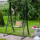 Садовые качели из металла и дерева Садовые качели из металла и дерева