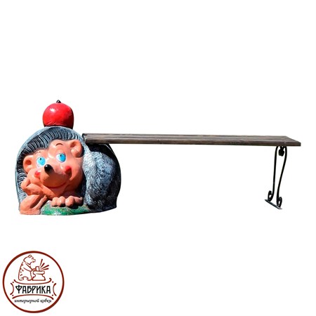 Садовая мебель из полистоуна Лавка Ёж с яблоком U07877М