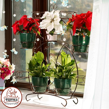 Подставка для цветов на подоконник из металла 14-909