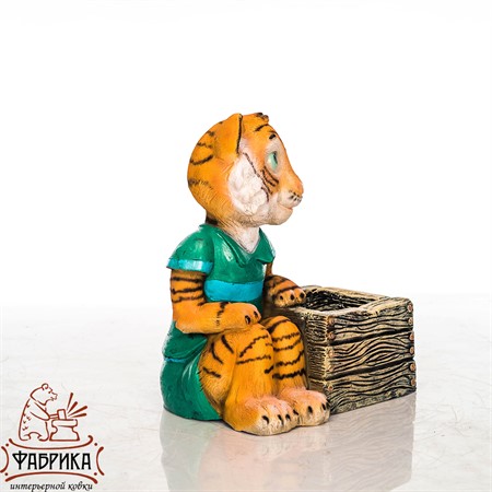 Кашпо тигренок для цветов