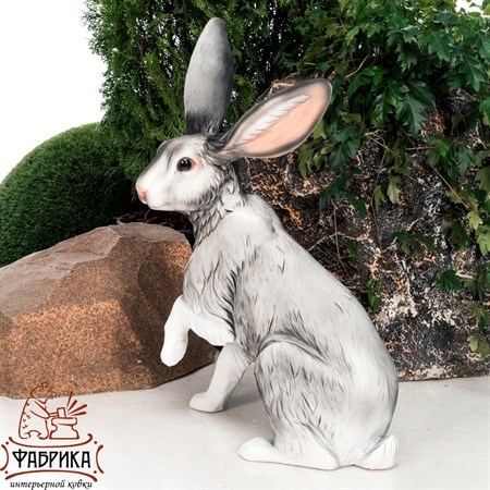 Фигура садовая Заяц, цвет: серый