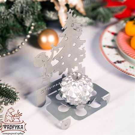 Подсвечник металлический Елочка 730-006 - фото 31352