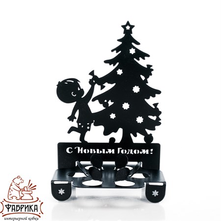 Подсвечник металлический Елочка 730-006 - фото 31358