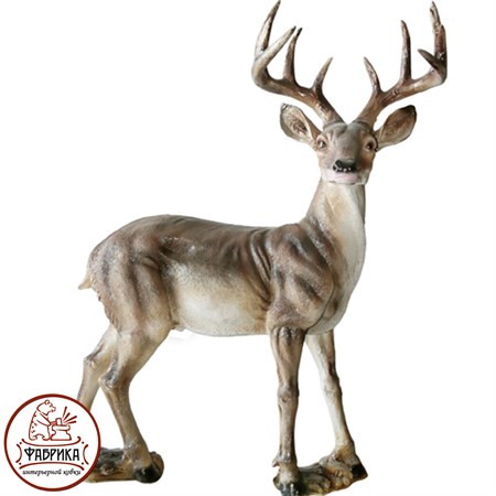 Садовая фигура из полистоуна Олень стоящий F01222