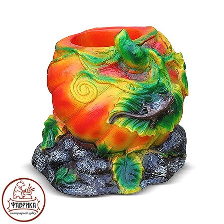 Садовый декор из полистоуна Кашпо малое Тыква F07469