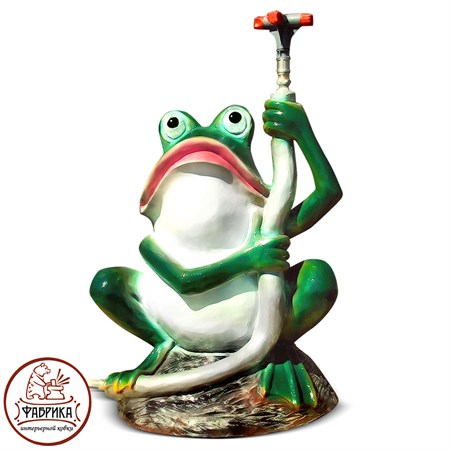 Садовый декор из полистоуна поливалка Лягушка ламинат F07162