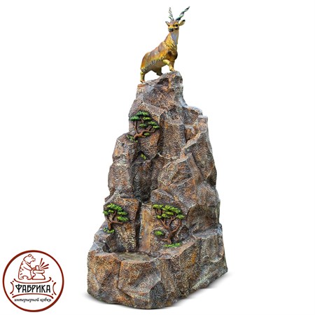 Садовый декор из полистоуна Фонтан с Горным Козлом F07317