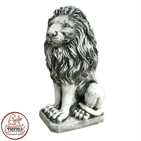 Садовый декор из полистоуна Лев сидящий левый F01078