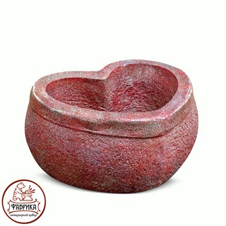 Садовый декор из полистоуна Кашпо Сердце большое F08067-WP