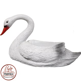 Садовый декор из полистоуна Кашпо Лебедь F07462