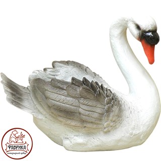 Садовый декор из полистоуна Кашпо Лебедь средний F07039-W