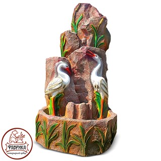 Садовый декор из полистоуна Фонтан с Цаплей F07293