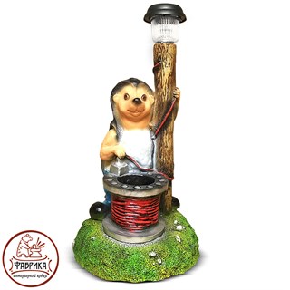 Садовая фигура из полистоуна светильник Ёж-электрик F07085